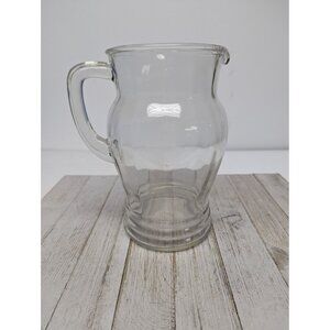 Vintage Anchor Hocking 1/2 Gallon Glass Clear Pitcher 8" Beveled